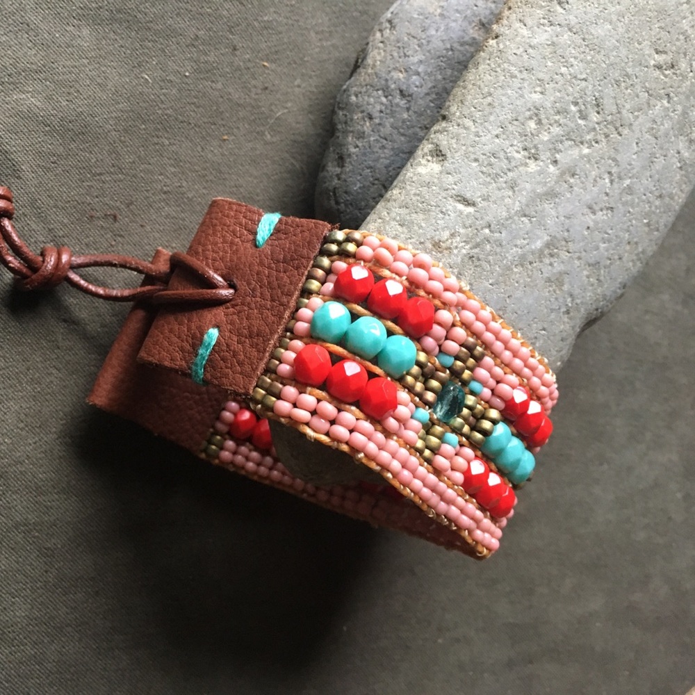 Sundance inspired beaded cuff bracelet